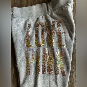 VS PINK Gray Sequin Sweatpants